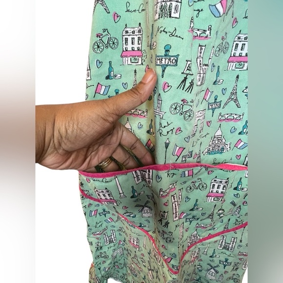 Milly Green Women’s Apron - Green/Pink/White - Travel Theme - OS - Picture 5 of 8